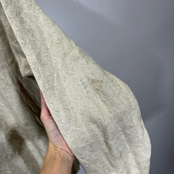 I Levrieri Men’s Beige Cashmere Silk Blend Cable Knit Crewneck Sweater - Picture 12 of 12